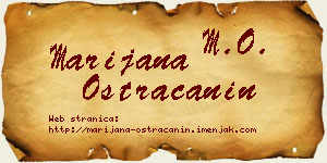 Marijana Ostraćanin vizit kartica